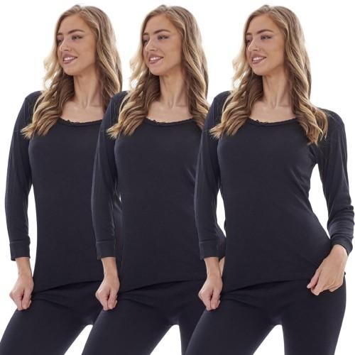 Heatforce Womens/Ladies Long-Sleeved Thermal Top (Pack of 3)