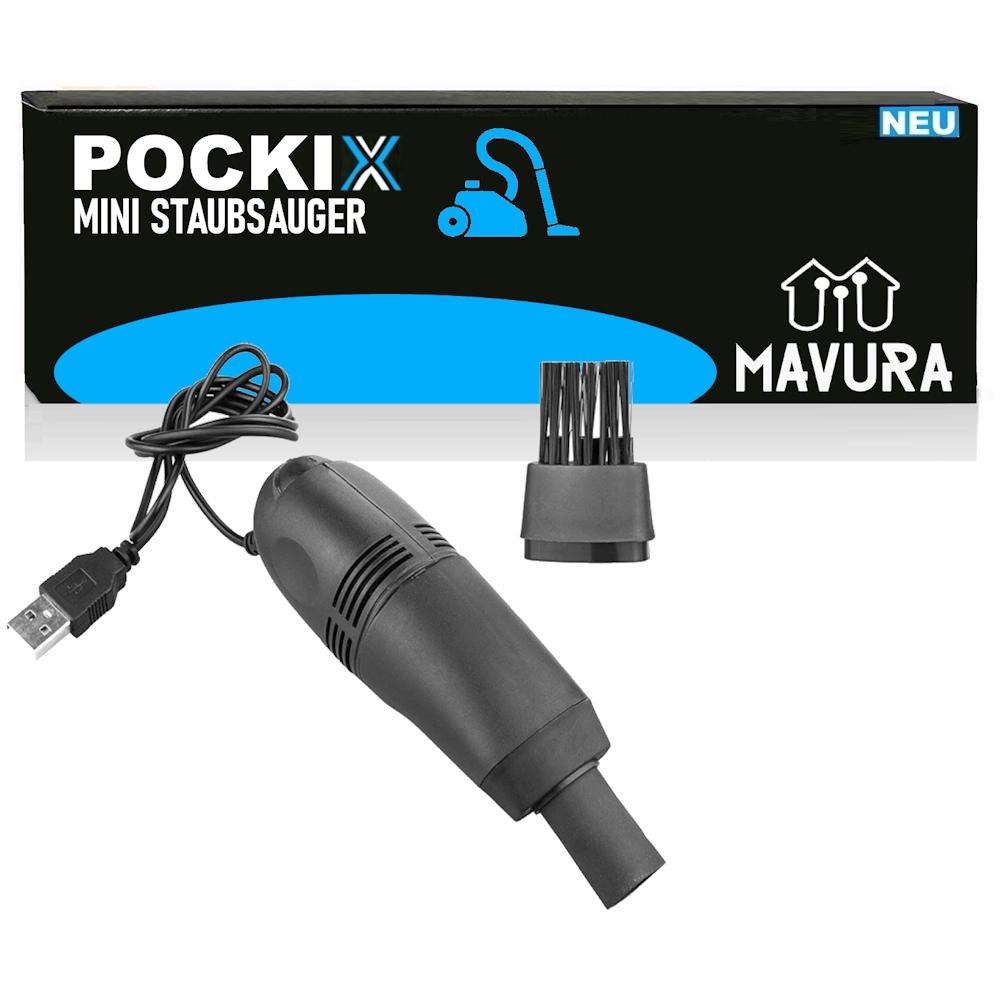 POCKIX Mini Vacuum Cleaner USB Desk Keyboard Computer M. Light & 2 Attachments