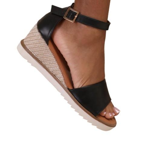 Where's That From Womens/Ladies Dusk Buckle PU Ankle Strap Wedge