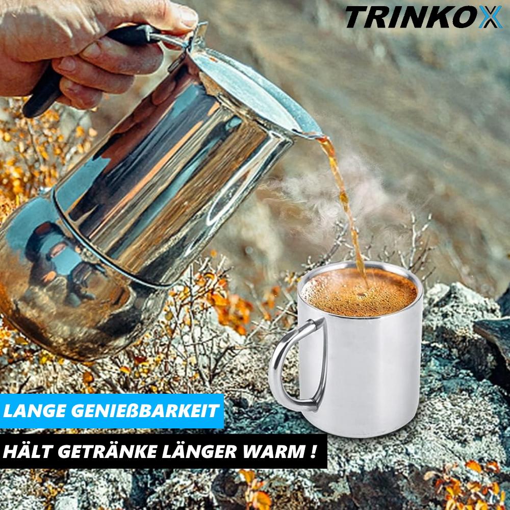 TRINKOX Stainless Steel Camping Mug Drinking Cup Coffee Cup Mini Outdoor Cooking Pot