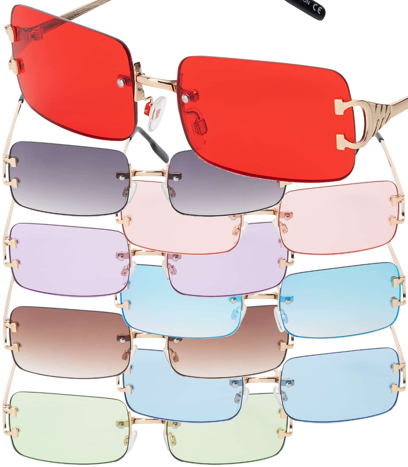 Unisex Rectangular Sunglasses