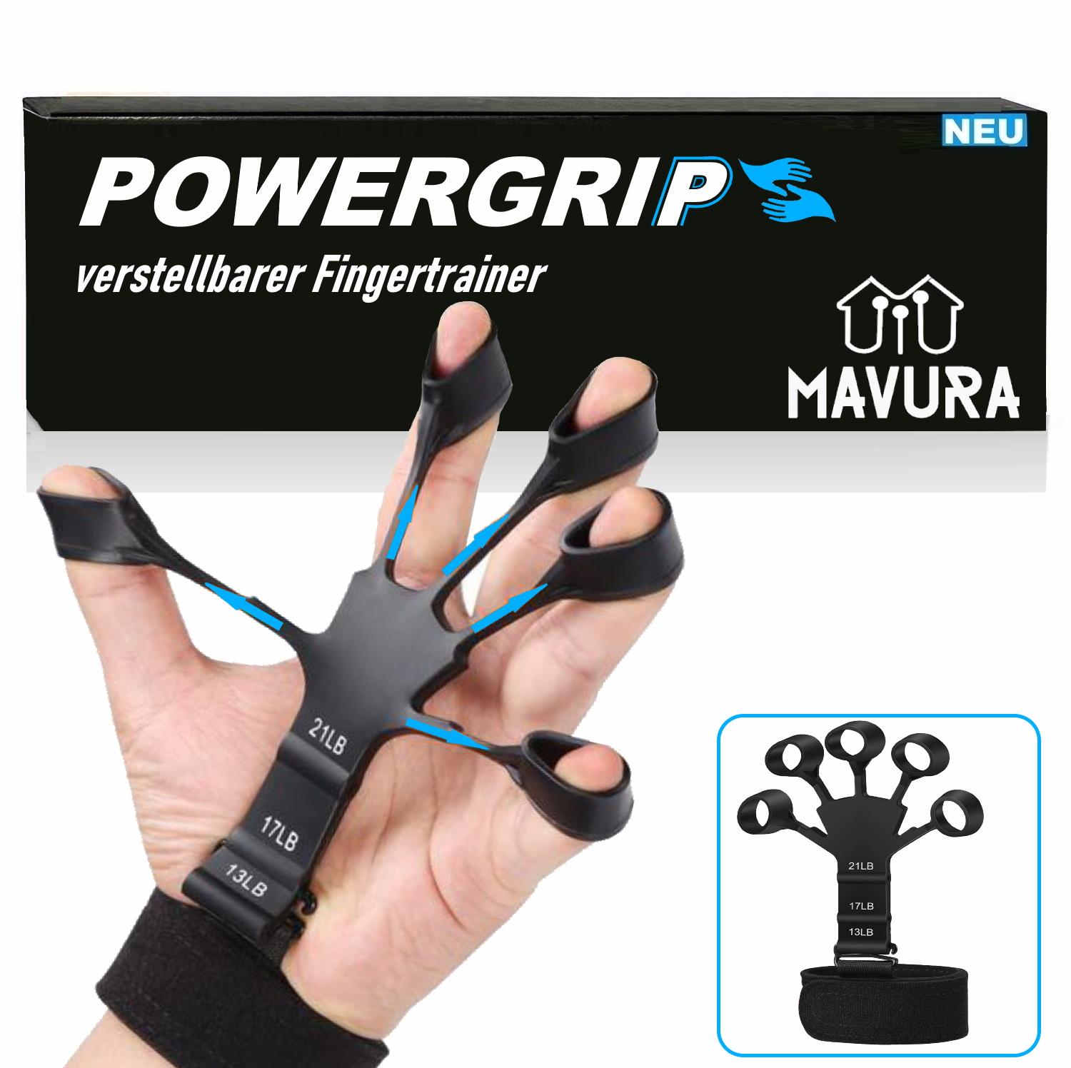POWERGRIP Hand Trainer Strength Gripper Finger Trainer Forearm Trainer Adjustable
