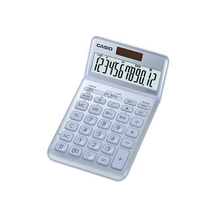 Desktop Calculator - Casio - JW-200SC - 12 Digits - Solar Panel - Blue Color