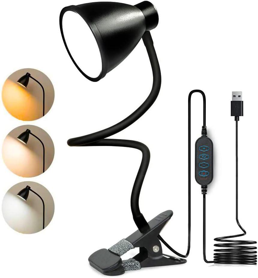 SB Flexible Reading LED Light Clip-on Desk Lamp Table Bedroom Study Night Lamp