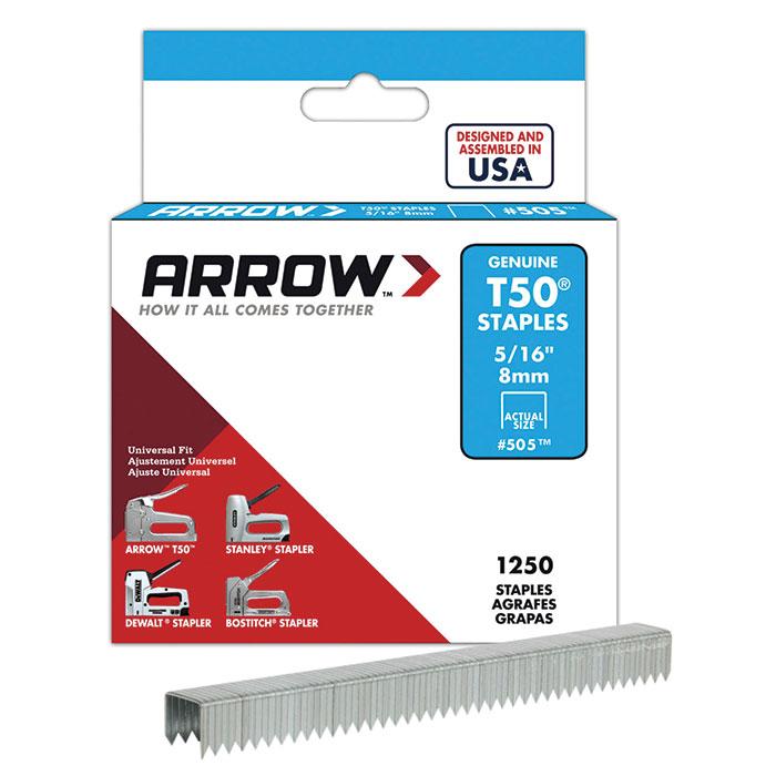 Arrow T50 Staples 8mm 5/16'' 1250pk
