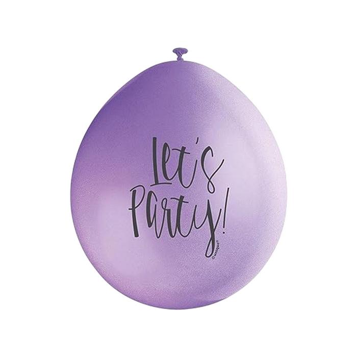 Unique Party Let's Party Latex Balloon (Pack of 10)