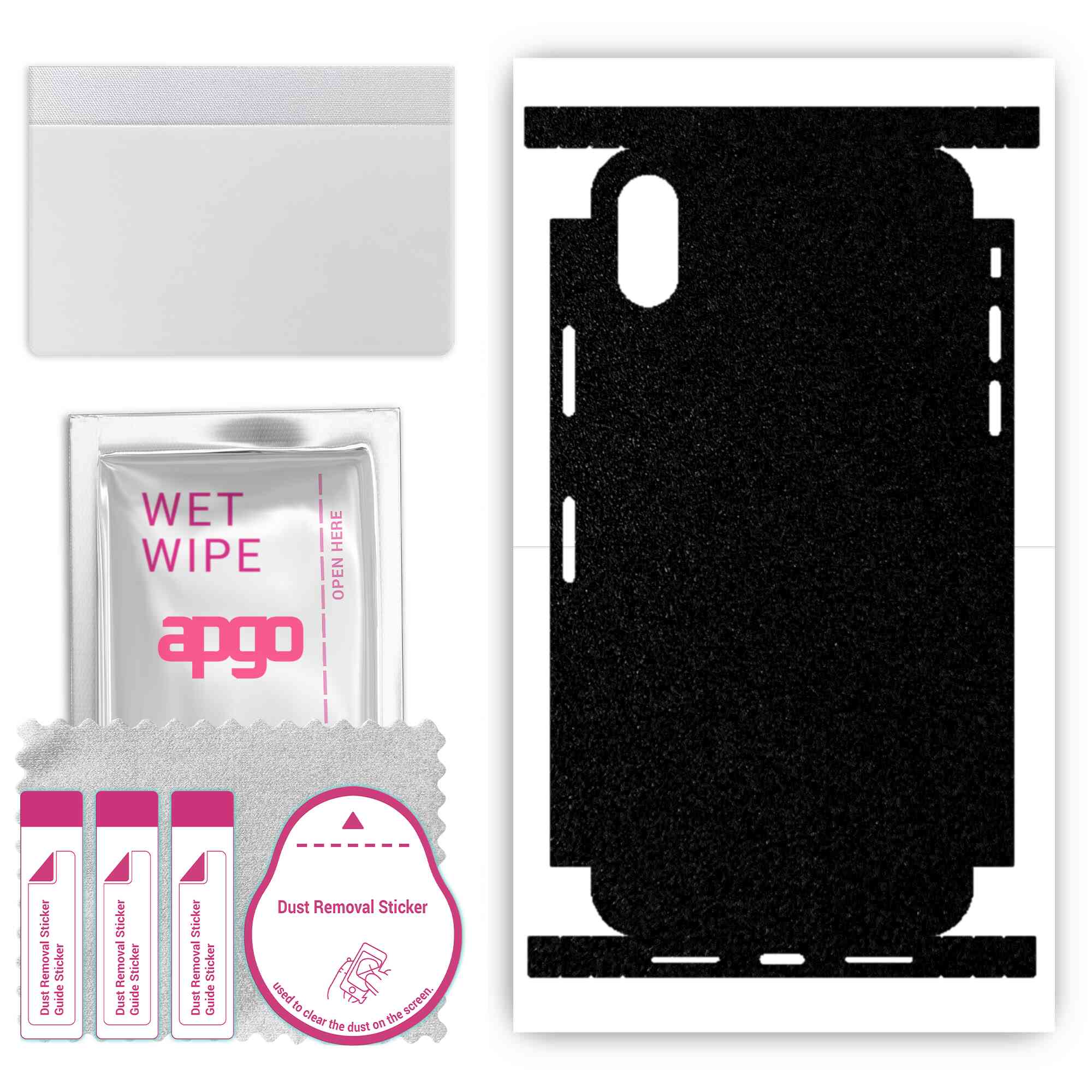 apgo Protective Skin Sticker for the Back+sides Compatible with Apple iPhone XS, Full Wrap Film, Foil, Vinyl - Pattern Matte Black