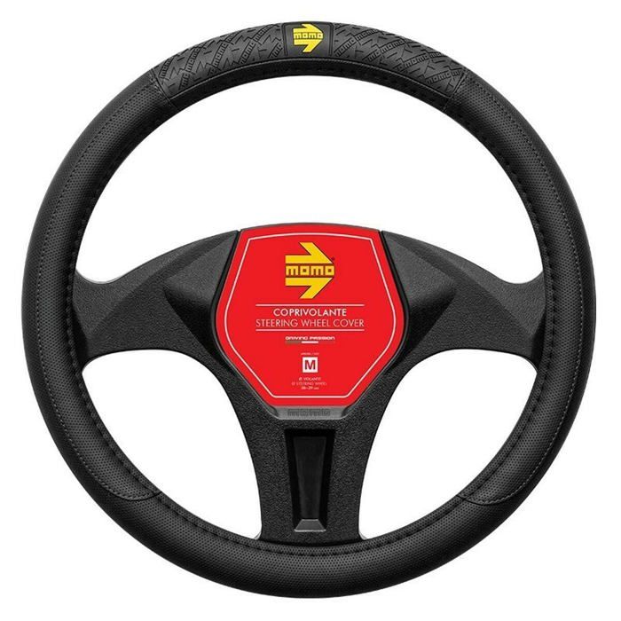 Steering Wheel Cover - Momo - Black - 38-39 Cm - Car - Truck - Van - SUV - Truck - Van