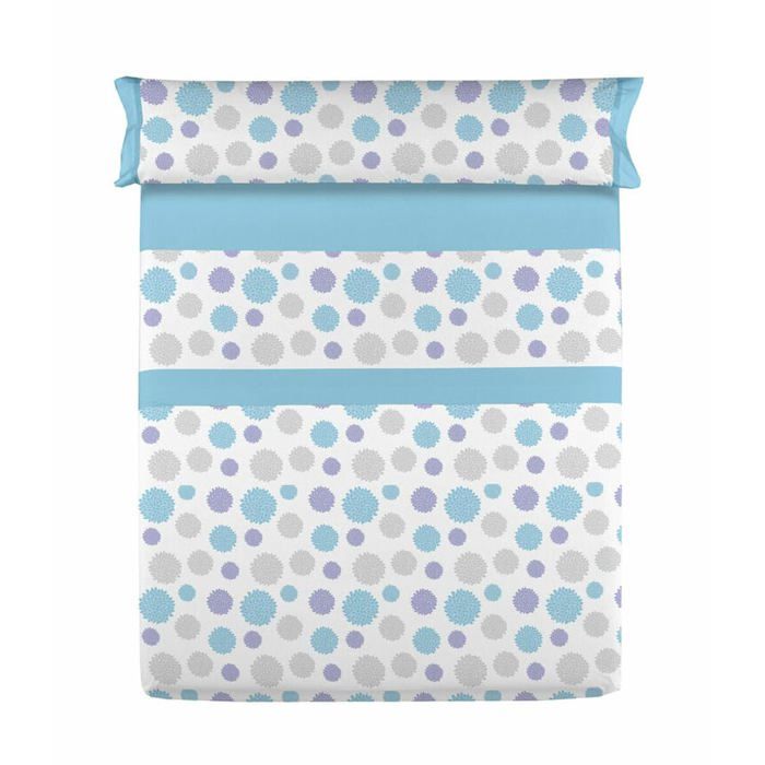 Fitted Sheet for 105 Cm Bed - Colvihome - Blue - 100% Cotton - Modern - Plain - Machine Washable - 3 Pieces