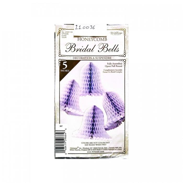 Amscan Honeycomb Bell Bridal Hanging Decoration (Pack of 4)