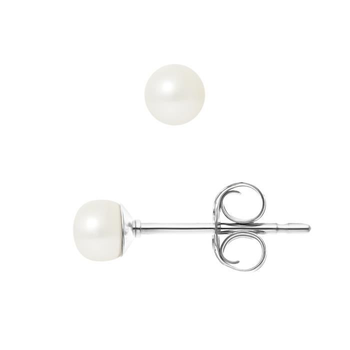 Earrings - PERLINEA - Genuine Cultured Pearls - 4-5 Mm - 925 Sterling Silver - Woman
