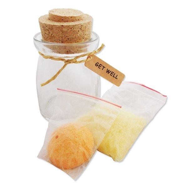 Artificial Plant Jar LEDs and Luminous Seaweed Message Green - Best Wishes