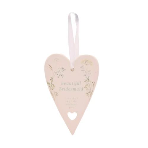 Celebrations Love Story Ceramic Heart Bridesmaid Plaque