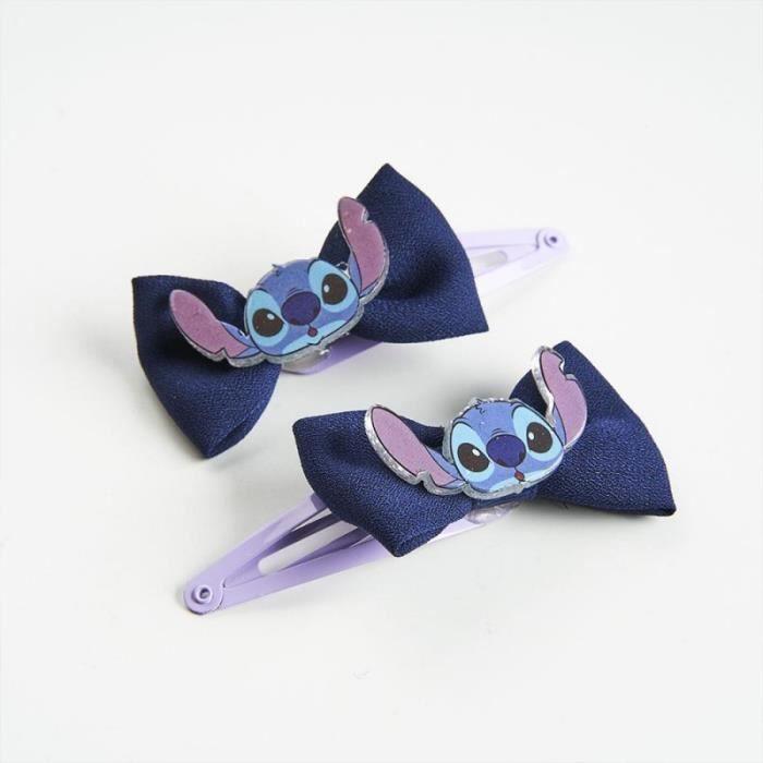 Stitch Disney Bow Barrettes - CERDA - Set of 2 - White - 100% Polyester - Official License