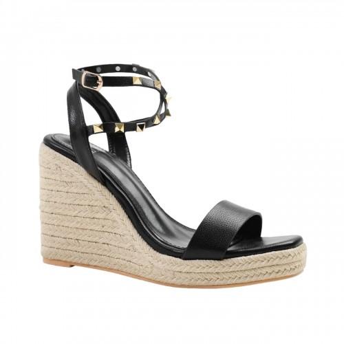 Where's That From Womens/Ladies Texas Studded PU Crossover Strap Wedge