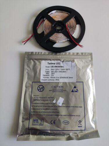 Strip of 300 LEDs 24W 12V 5m 8mm White LSE-8W30WW