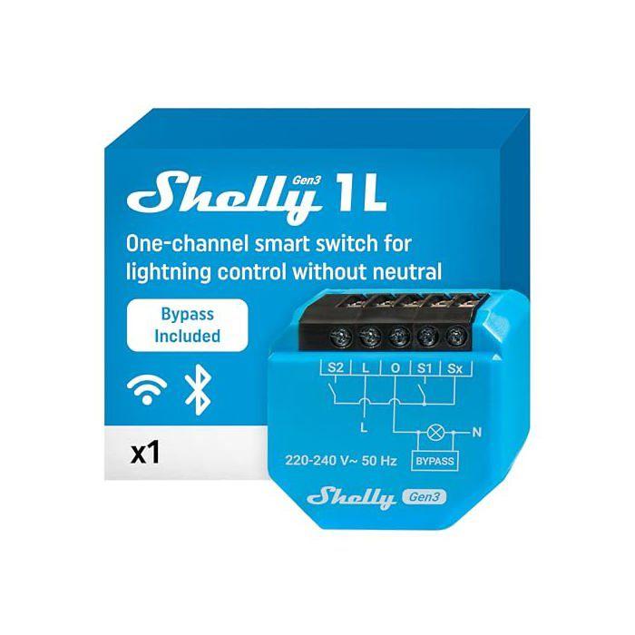 Connected Switch - SHELLY - 1L Gen3 - Wi-Fi 2.4 G - 1 Channel 200 W - Bypass Included