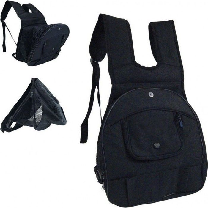 Pet Backpack - NC - Gloria Kangaroo - Black - Expandable - 30x20x34 Cm