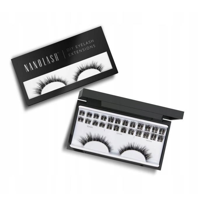 False Eyelashes - Nanolash - HEARTBREAKER - 36 Clusters - Black - DIY Eyelash Extensions