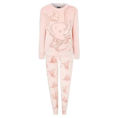 Dumbo Womens/Ladies Velour Long-Sleeved Long Pyjama Set