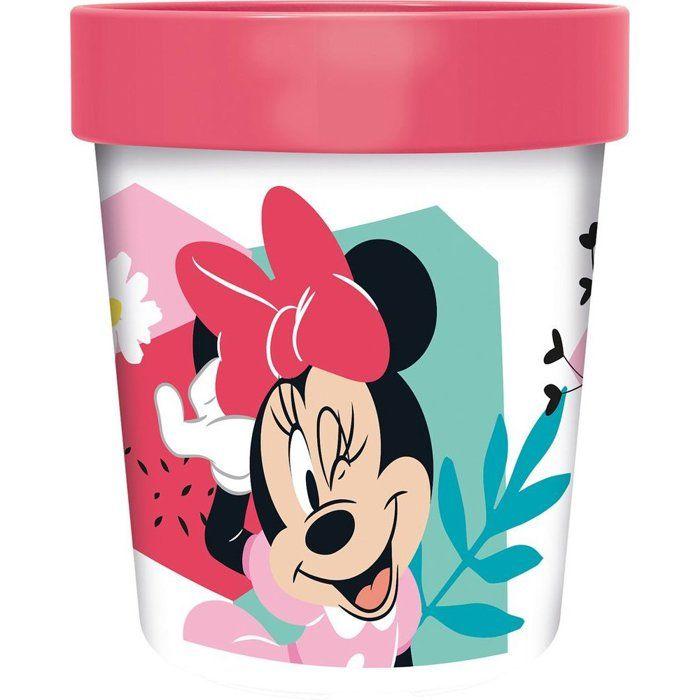Cup - TATAWAY - Disney Minnie - Pink Plastic - 260 Ml - Non-Slip Base