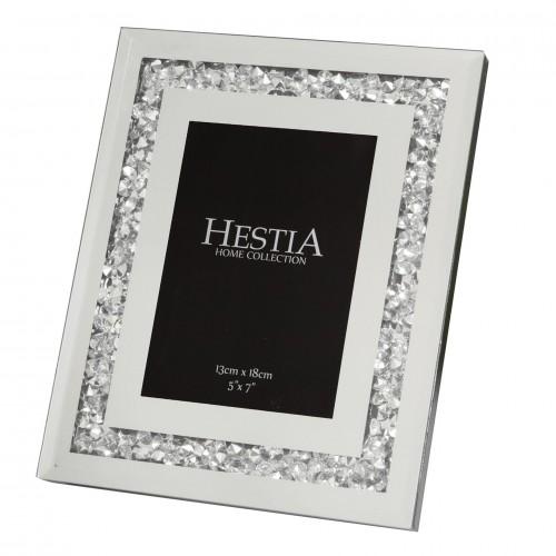 Hestia Mirror Glass with Crystal Egde Photo Frame 5 X 7