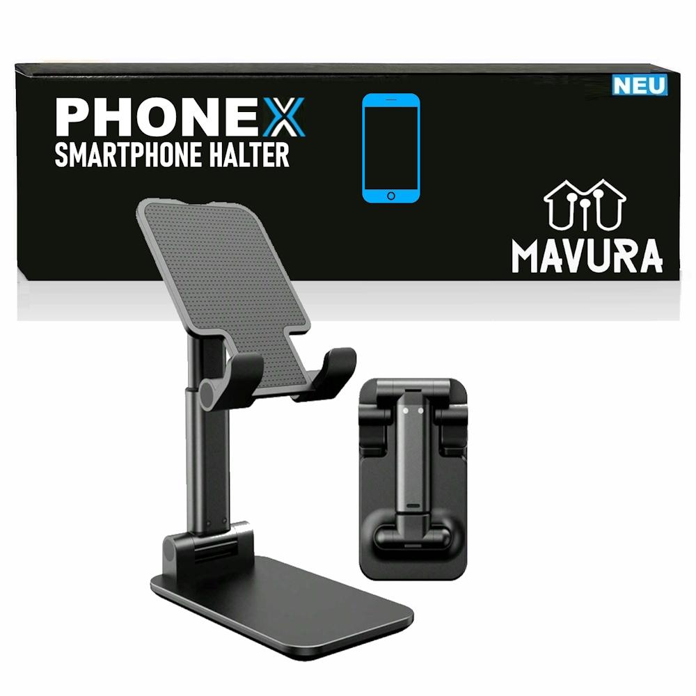 PHONEX Mobile Phone Holder Table Stand Cell Phone Holder for Smartphone Tablet Black
