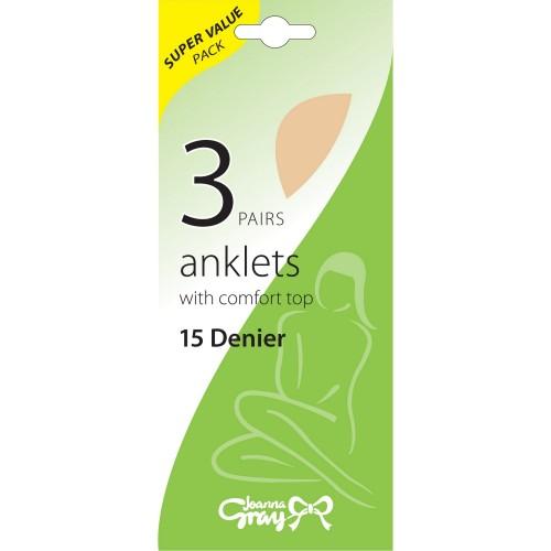 Joanna Gray Womens/Ladies Anklets (3 Pairs)