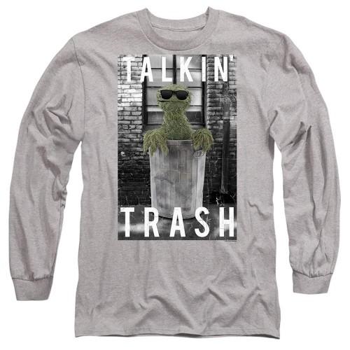Sesame Street Unisex Adult Talkin Trash Heather Long-Sleeved T-Shirt