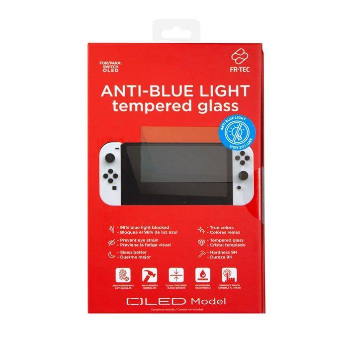 Tempered Glass Screen Protector - FRTEC - Anti-Blue Light - 9H - Compatible Nintendo Switch OLED - Glossy