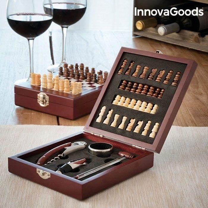 InnovaGoods Wine and Chess Accessories Set (37 Pieces)