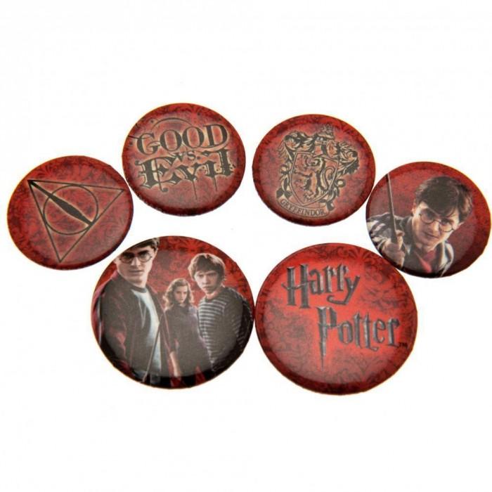 HARRY POTTER Red Button Badge Set