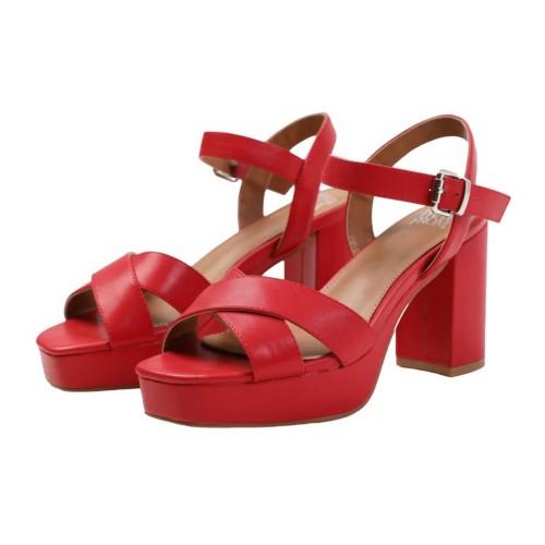 Where's That From Womens/Ladies Marcia PU Strappy Platform Block High Heels