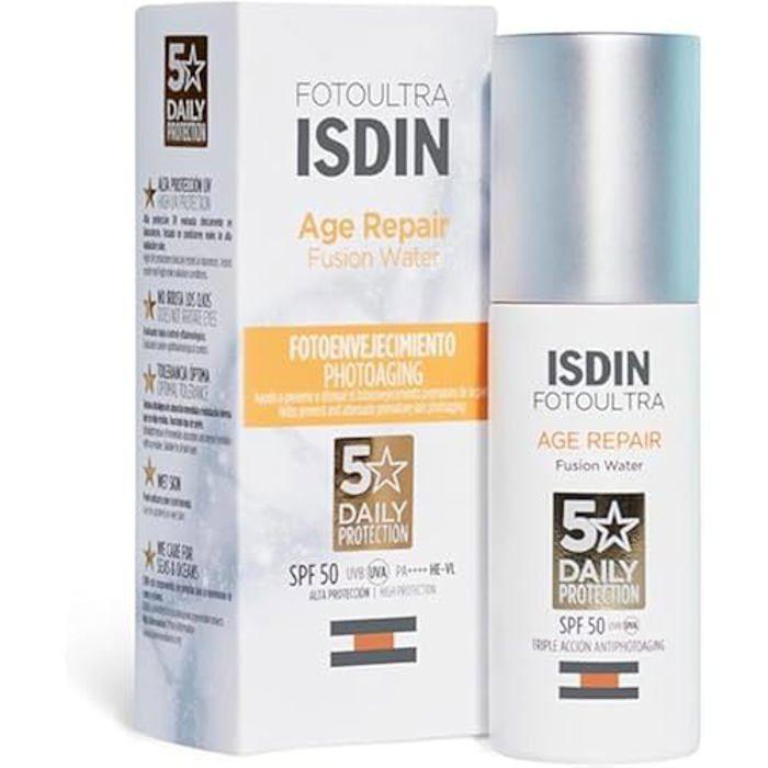 ISDIN FotoUltra Age Repair Fusion Water SPF50 Water-Based Face Sunscreen, Vanilla, 50 Ml