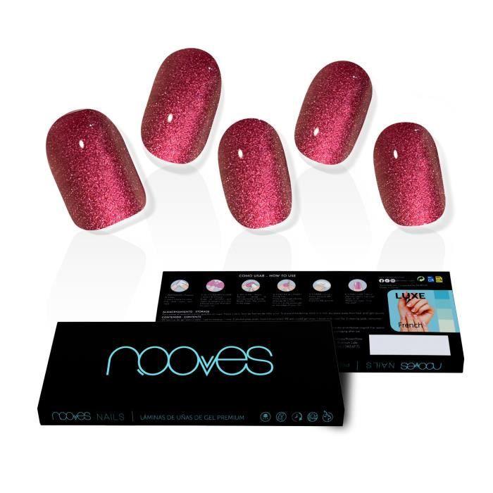 NOOVES Pre-Cured Gel Nail Stickers - Ruby Claret - Red - Easy Application - Long-Lasting Finish