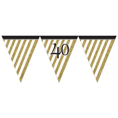Creative Party Black And Gold Milestone Paper Flag Bunting