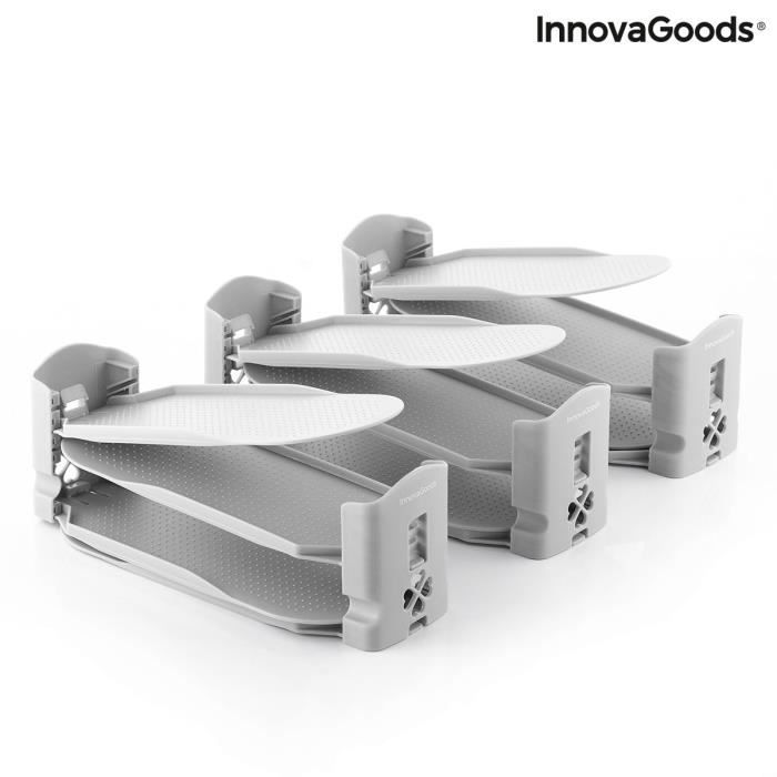 Shoe Rack - InnovaGoods - Sholzzer - Adjustable - 6 Units - Grey