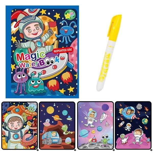 Magical Coloring Book with Felt Pen Running In Space Water