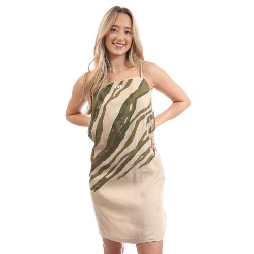 Off White Womens/Ladies Zebra Mini Dress