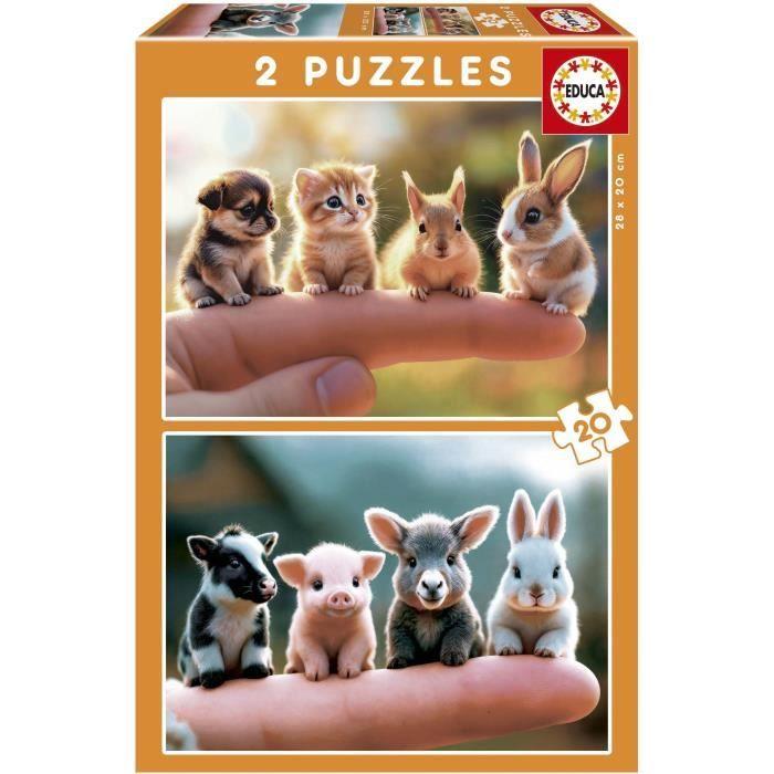 Puzzle - EDUCA - Baby Animals - 2 X 20 Pieces