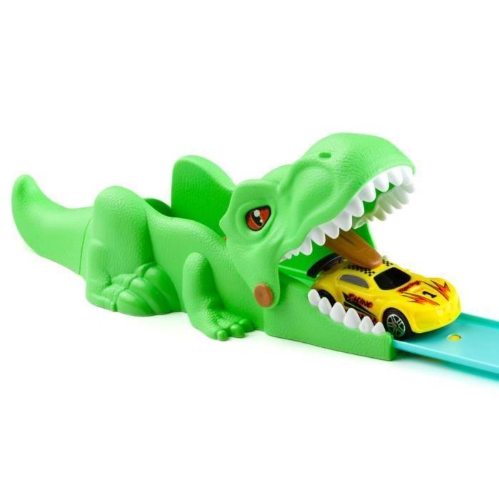REX Track Dinosaur Race Circuit - MOLTO - Toy Car Track with Looping - Green and Blue - Child