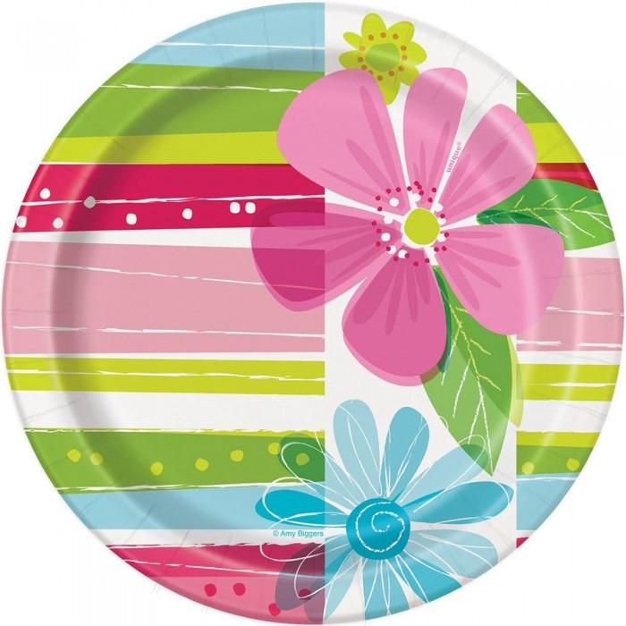 Unique Party Flower Party Plates (Pack of 8)