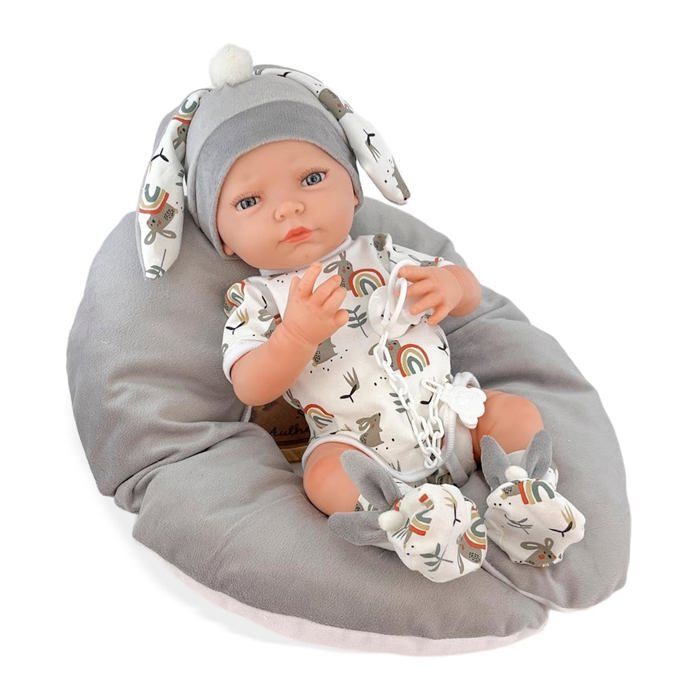Baby Doll with Bodysuit - Berjuan S.L - 45 Cm - Multicolored - Rabbit Theme - Plastic - For Unisex Children