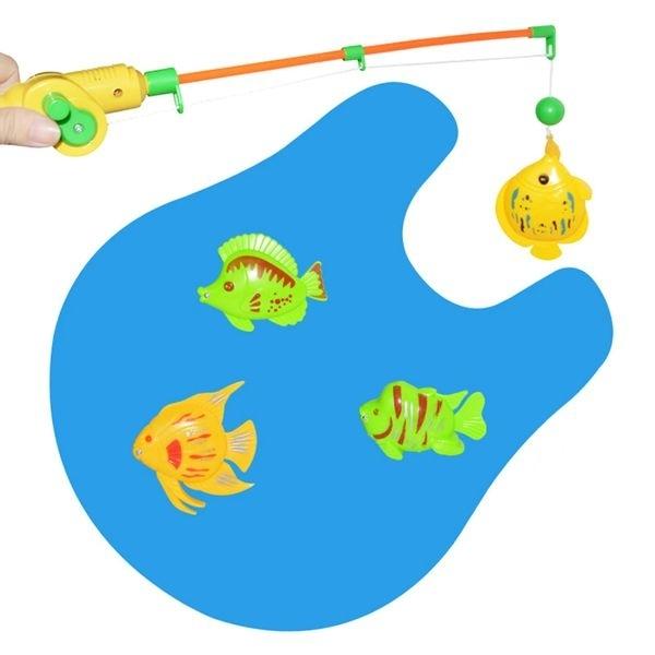 Miniature Toilet Fishing Game with Mat and Fishing Rod