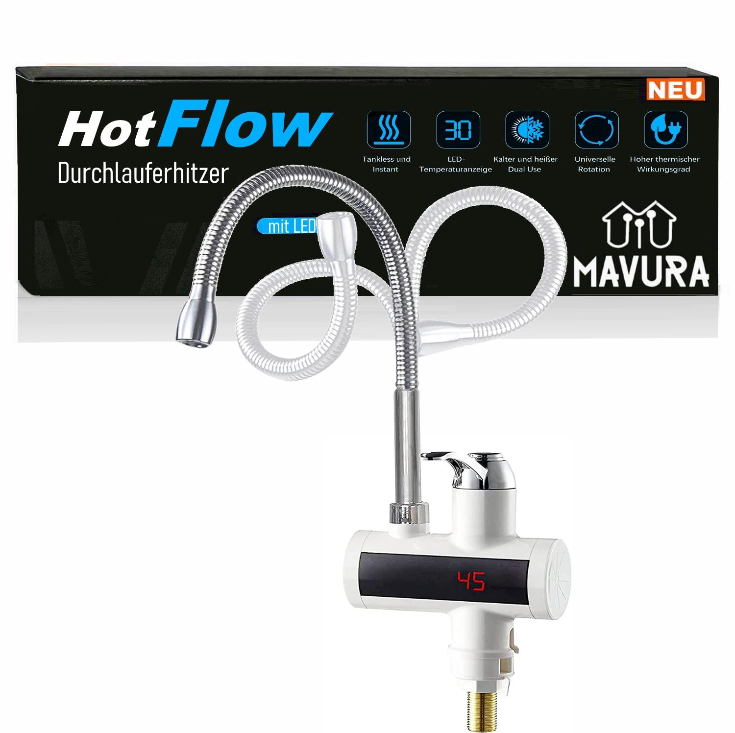 HotFlow Instantaneous Water Heater Electric Faucet Kitchen Bathroom LED Temperature