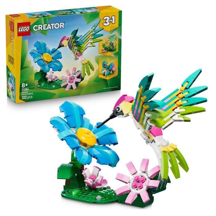 LEGO Creator 3-in-1 31384 Wild Animals : The Colorful Hummingbird - Construction Set for 8-Year-Olds