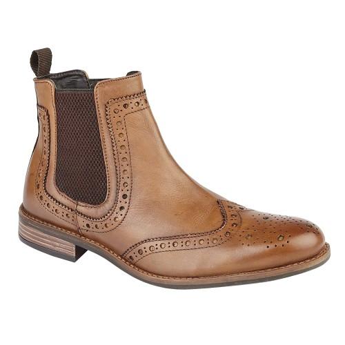 Roamers Mens High Brogue Chelsea Boot