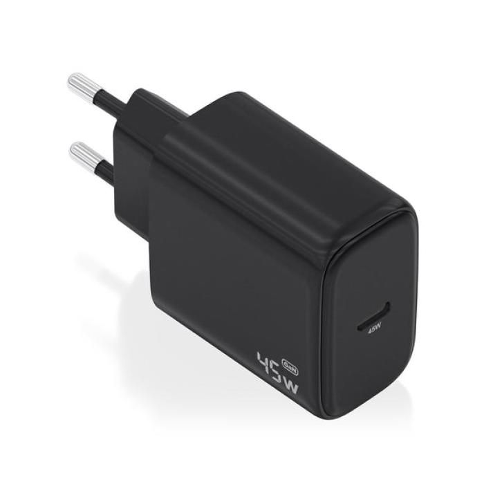 GaN Wall Charger Aisens A110-0970- 1xUSB Type-C- 45W- Black