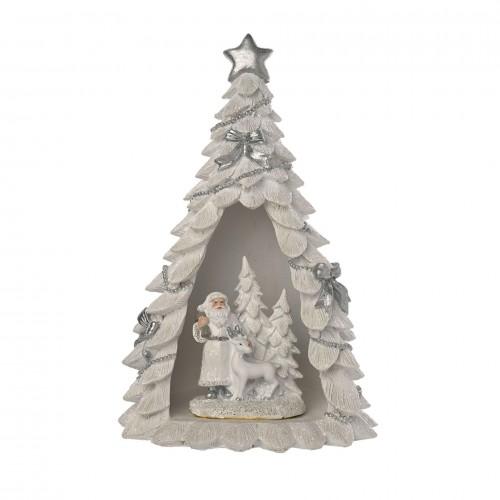 LED Freestanding Santa and Reindeer In Christmas Tree 24cm