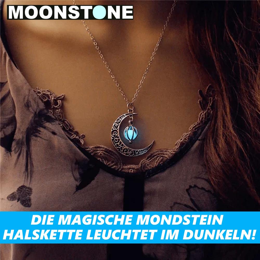 MOONSTONE Magic Moon Necklace Moonstone Necklace Crescent Moon Chain Luminous